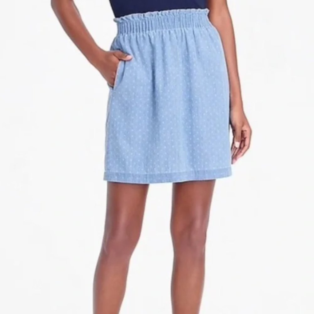 J Crew || light wash chambray sidewalk skirt